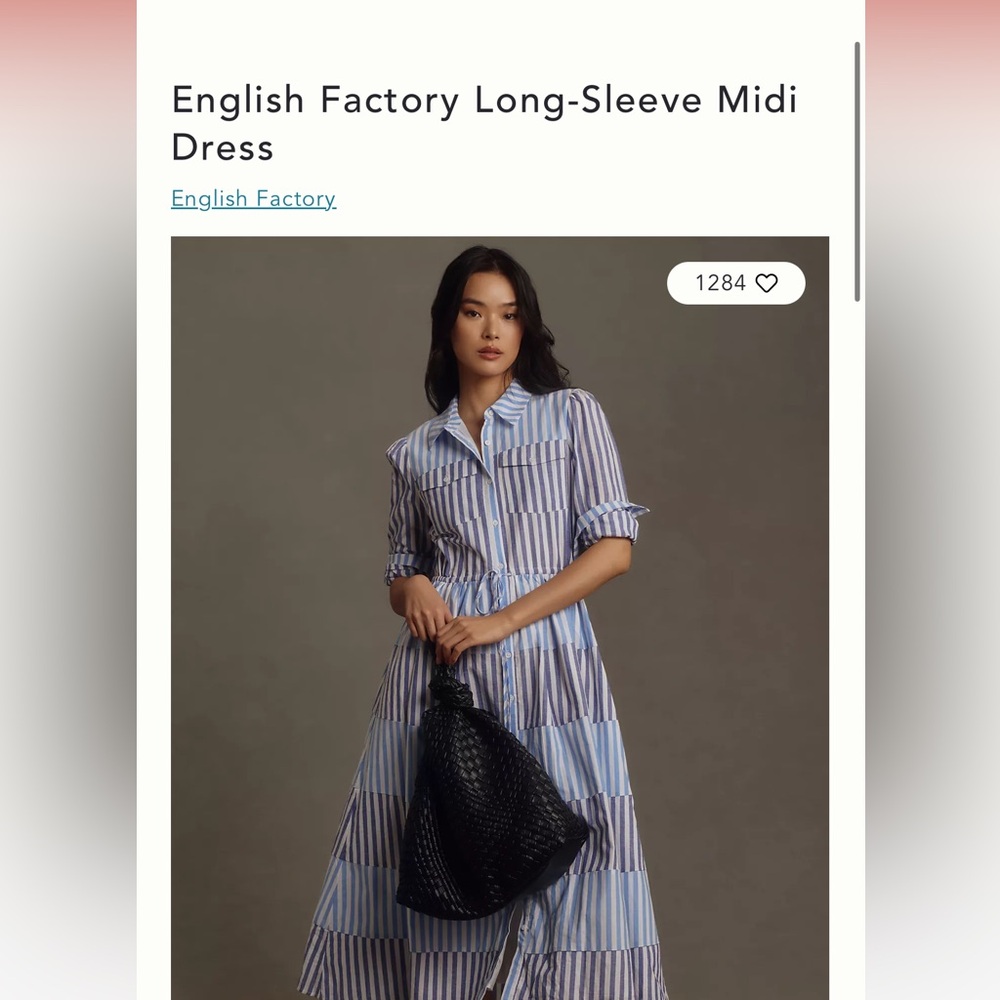 Summer Anthropologie Striped Midi Shirt Dress